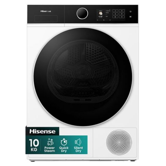 HISENSE 5i Series DH5I104BWAB WiFi-enabled 10 kg Heat Pump Tumble Dryer - White