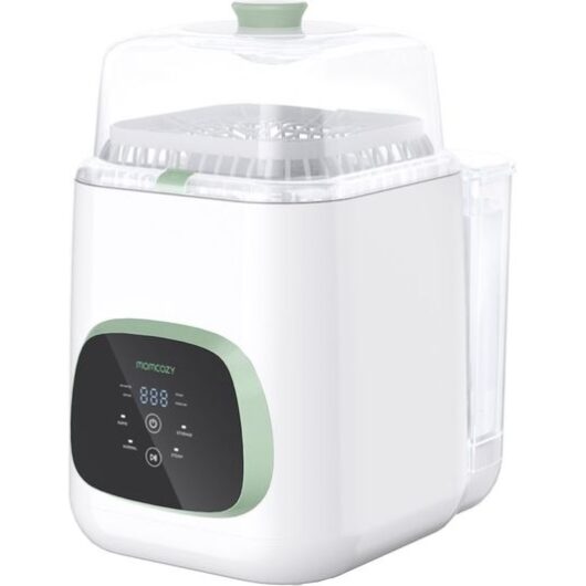 MOMCOZY KleanPal Pro Baby Bottle Washer, Steriliser & Dryer - White & Green