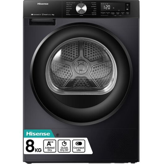 HISENSE 3S Series DH3S802BB3 WiFi-enabled 8 kg Heat Pump Tumble Dryer - Black