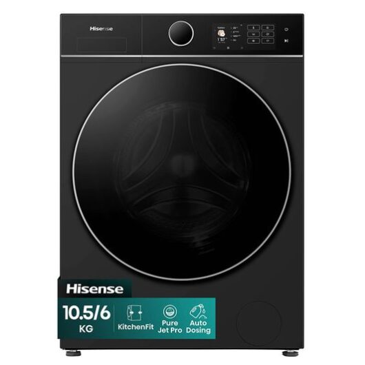 HISENSE KitchenFit 5i Series WD5I1045BBQ WiFi-enabled 10.5 kg Washer Dryer - Black